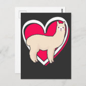 バレンタインデラマアルパカラブガールボーイキッズ ポストカード (正面/裏面)