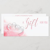 バレンタインデロマンチックなガラスハートギフトカード (正面/裏面)