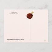 バレンタインデロマンチック愛好家レッドワックスシールハート シーズンポストカード (裏面)