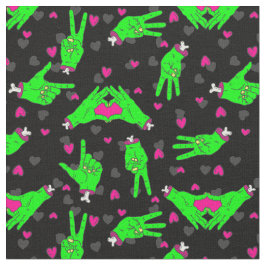 バレンタインデンゾンビラブハートハンズハロウィーン ファブリック