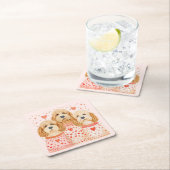 バレンタインデンドルドッグス スクエアペーパーコースター (インサイチュ)