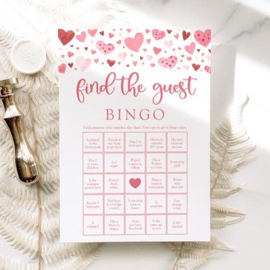 バレンタインデンビンゴベビーシャワーゲームを見つける 招待状