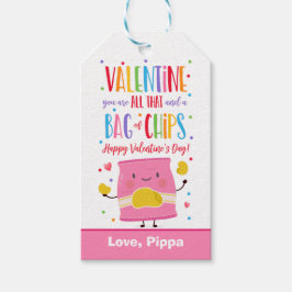 バレンタインデーあなたのすべてとチップのバッグ ギフトタグ