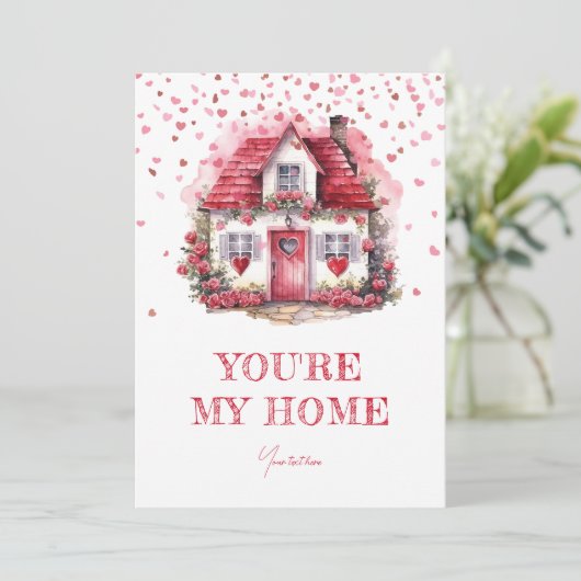 バレンタインデーあなたはマイホームパーソナライズされた シーズンカード (スタンド正面)
