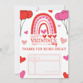 バレンタインデーありがとうギフトカードホルダー 招待状 (正面)