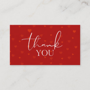 バレンタインデーありがとう赤ロマンチックなハート愛 名刺