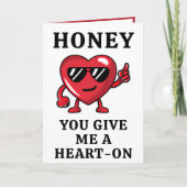 バレンタインデーいけなハートおもしろいハッピーバースデー サンキューカード (正面)