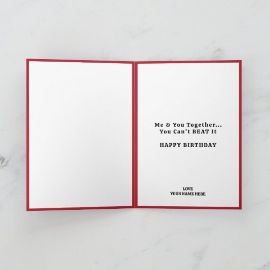 バレンタインデーいけなハートおもしろいハッピーバースデー サンキューカード (内部)