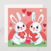 バレンタインデーうさぎファミリー シーズンカード (正面/裏面)