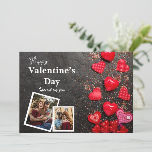 バレンタインデーおめでとう あなたの写真 シーズンカード (スタンド正面)