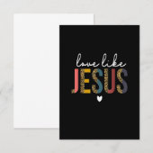 バレンタインデーおめでとう クリスチャン レオパード 愛してる 招待状 (正面/裏面)