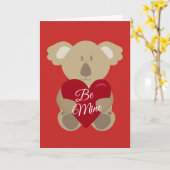 バレンタインデーおめでとう | コアラの愛 カード (黄色い花)