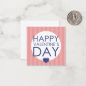 バレンタインデーおめでとう | ストライプ ノートカード (正面/裏面インサイチュ)