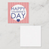 バレンタインデーおめでとう | ストライプ ノートカード (正面/裏面)