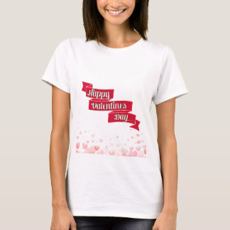 “バレンタインデーおめでとう”タイポグラフィーハートデザイン ❤️ Tシャツ