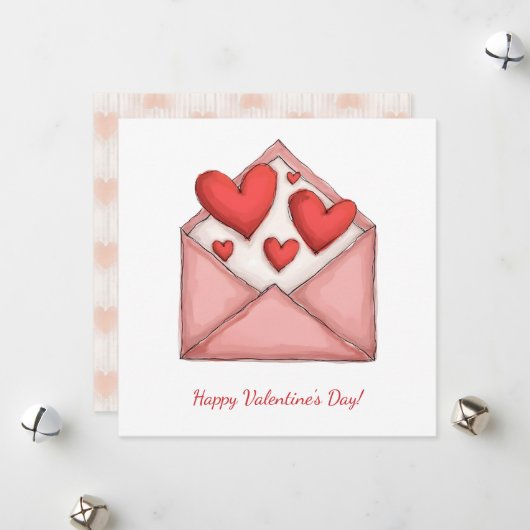 バレンタインデーおめでとう！バレンタインカード シーズンカード (正面/裏面インサイチュ)