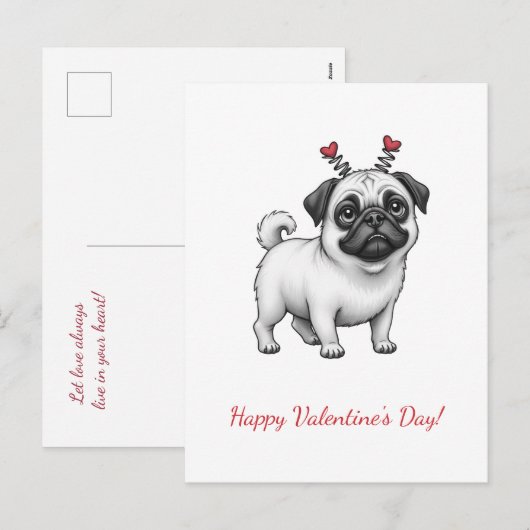 バレンタインデーおめでとう！バレンタインカード シーズンポストカード (正面/裏面)