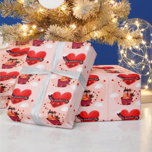 バレンタインデーおめでとう ラッピングペーパー (クリスマス)
