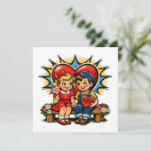 バレンタインデーおめでとう | レトロ ポップアート ヴィンテージ カード (スタンド正面)