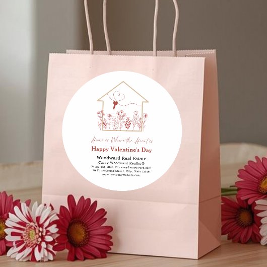 バレンタインデーおめでとう 不動産仲介業者ビジネス ラウンドシール