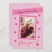 バレンタインデーおめでとう、大好きだよ  + 写真 招待状 (正面/裏面)