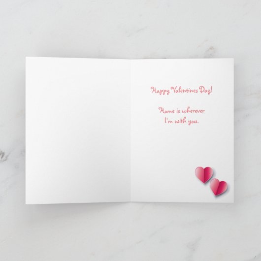 バレンタインデーおめでとう！愛してる！かわいい羊 カード (内部)