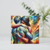 バレンタインデーおめでとう | 愛する二人の抱擁 カード (スタンド正面)