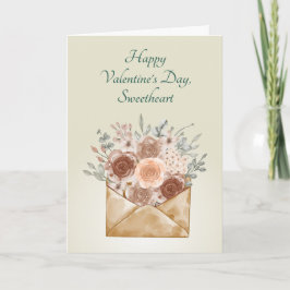 "バレンタインデーおめでとう、愛する人" エレガントな花のデザイン シーズンカード