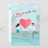 バレンタインデーおめでとう 愛と優雅の素敵なメッセージ シーズンカード (正面/裏面)