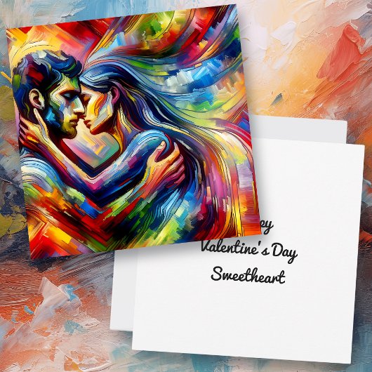 バレンタインデーおめでとう | 愛の抱擁 カード