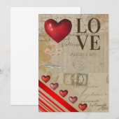 バレンタインデーおめでとう 招待状 (正面/裏面)