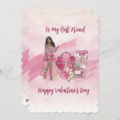 バレンタインデーおめでとう 黒人女性の親友 シーズンカード (正面/裏面)