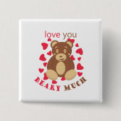 バレンタインデーおめでとう Love you beary much 缶バッジ (正面)