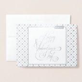 バレンタインデーおめでとう Lovely Elegant 現代的 箔カード (封筒付き正面)