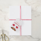 バレンタインデーおもしろいかわいい犬のハートヘッドバンド ギフトタグ (より糸付き)