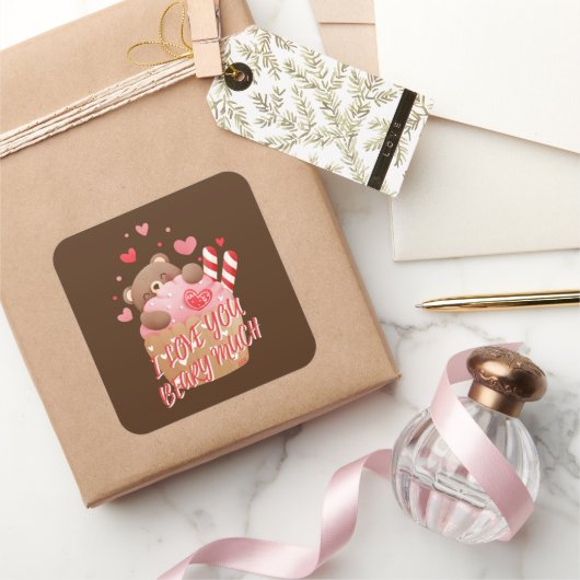 バレンタインデーおもしろいが大好き スクエアシール (ギフト)