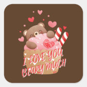 バレンタインデーおもしろいが大好き スクエアシール (正面)