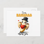 バレンタインデーおもしろいのカードにバナナを入れる ポストカード (正面/裏面)