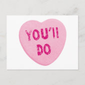 バレンタインデーおもしろいのハートキャンディをする シーズンポストカード (正面)