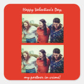 バレンタインデーおもしろいの友好パートナー スクエアシール (正面)