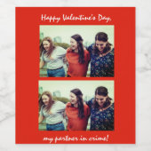 バレンタインデーおもしろいの友好パートナー ワインラベル (シングルラベル)