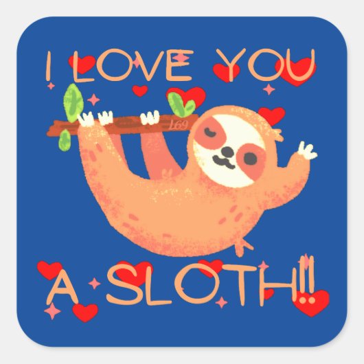 バレンタインデーおもしろいを愛してる スクエアシール (正面)