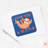 バレンタインデーおもしろいを愛してる スクエアシール (封筒)