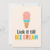 バレンタインデーおもしろいアイスクリームのジョーク シーズンカード (正面)