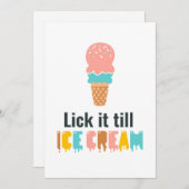 バレンタインデーおもしろいアイスクリームのジョーク シーズンカード (正面/裏面)