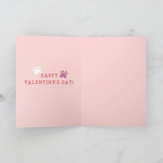 バレンタインデーおもしろいグンプン白猫フラットカード カード (内部)