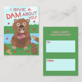 バレンタインデーおもしろいビーバーキッズ教室 ノートカード (正面/裏面)