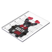 バレンタインデーおもしろいムグショット罪ある愛犬 ノートブック (左側)