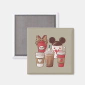 バレンタインデーおもしろいラテコーヒー愛好家 マグネット (正面/裏面)