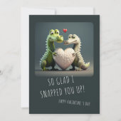 バレンタインデーおもしろいワニのカップル カード (正面)